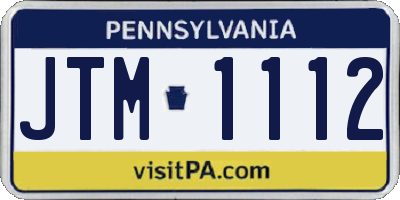 PA license plate JTM1112