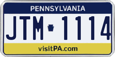PA license plate JTM1114