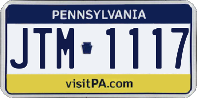 PA license plate JTM1117