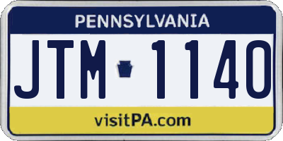 PA license plate JTM1140