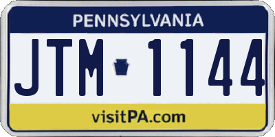 PA license plate JTM1144