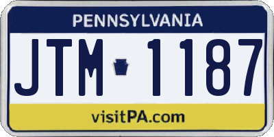 PA license plate JTM1187