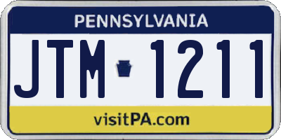 PA license plate JTM1211