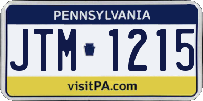 PA license plate JTM1215