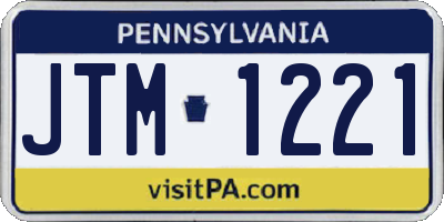 PA license plate JTM1221