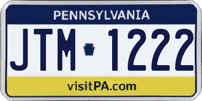 PA license plate JTM1222