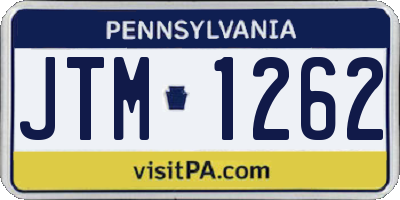PA license plate JTM1262