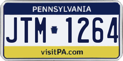 PA license plate JTM1264