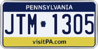 PA license plate JTM1305