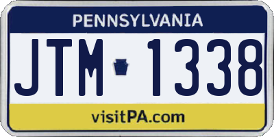 PA license plate JTM1338