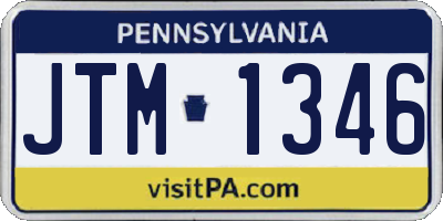 PA license plate JTM1346