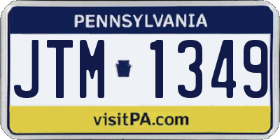 PA license plate JTM1349