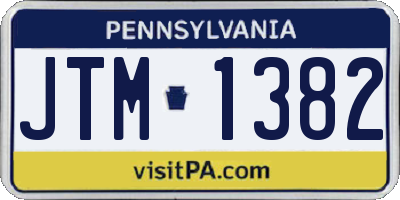 PA license plate JTM1382