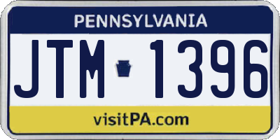 PA license plate JTM1396