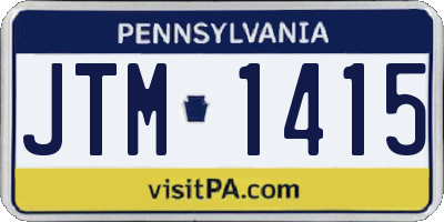 PA license plate JTM1415