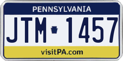PA license plate JTM1457
