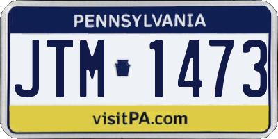 PA license plate JTM1473