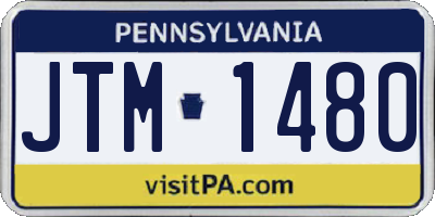 PA license plate JTM1480