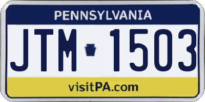 PA license plate JTM1503