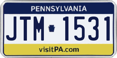 PA license plate JTM1531