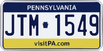 PA license plate JTM1549