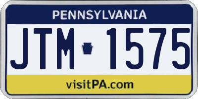 PA license plate JTM1575