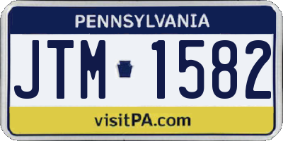 PA license plate JTM1582
