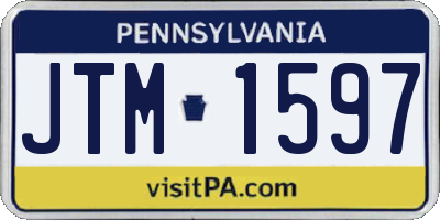 PA license plate JTM1597