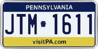 PA license plate JTM1611