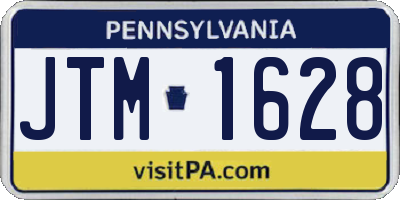 PA license plate JTM1628