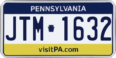 PA license plate JTM1632