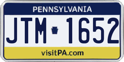 PA license plate JTM1652