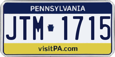 PA license plate JTM1715