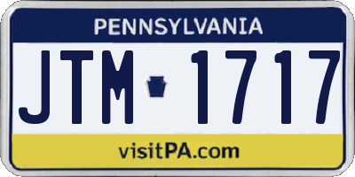 PA license plate JTM1717