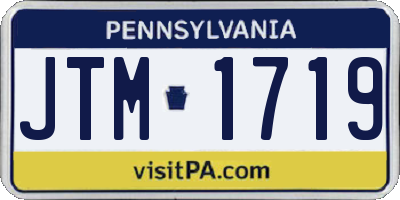 PA license plate JTM1719