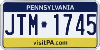 PA license plate JTM1745
