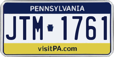 PA license plate JTM1761