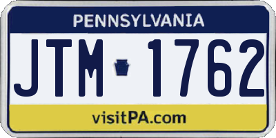 PA license plate JTM1762