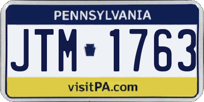 PA license plate JTM1763