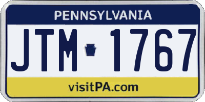 PA license plate JTM1767
