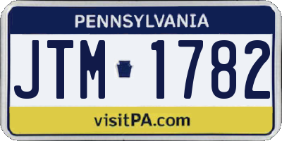 PA license plate JTM1782
