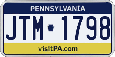 PA license plate JTM1798