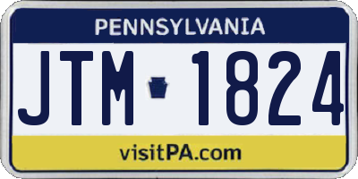 PA license plate JTM1824