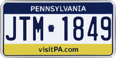 PA license plate JTM1849