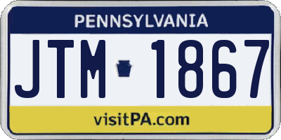 PA license plate JTM1867