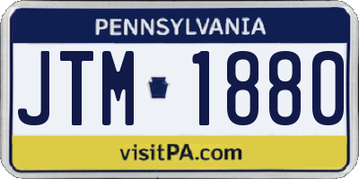 PA license plate JTM1880