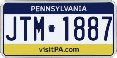 PA license plate JTM1887