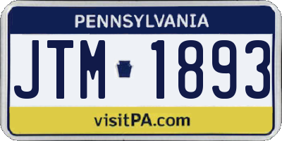 PA license plate JTM1893