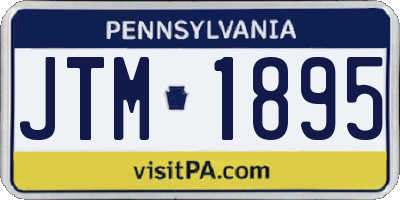 PA license plate JTM1895