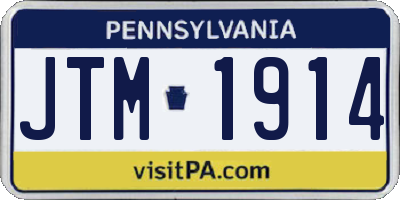 PA license plate JTM1914
